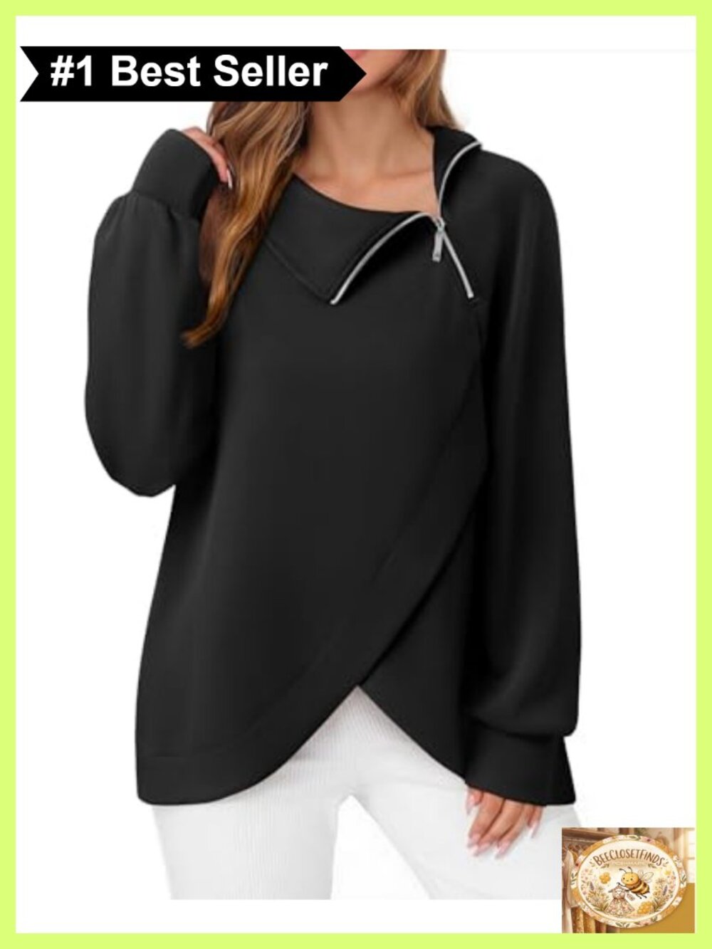 Quarter Zip Pullover Sweatshirt Lightweight Tunic Turtleneck Asymmetrical Mock